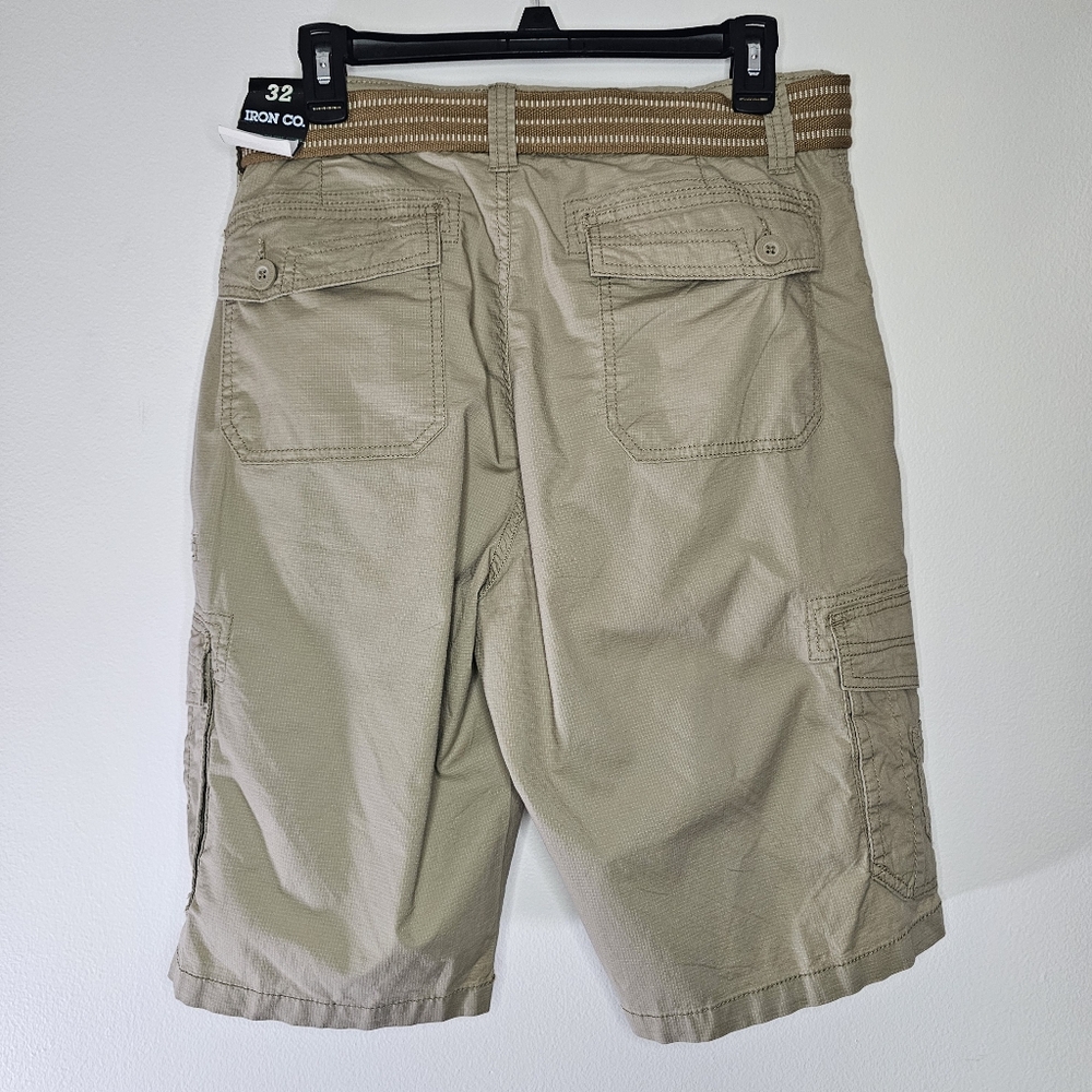 Iron Co Khaki Cargo Shorts Sz 32 - Picture 9 of 10